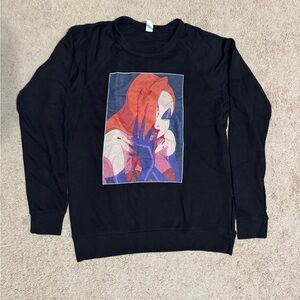 Seven7 Black Sweater with a Graphic Print of Jessica Rabbit.